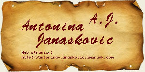 Antonina Janašković vizit kartica